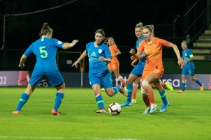 2019 UEFA Euro Women's World Cup Qualification match for the 2021 European championship Netherlands vs. Slovenia in Women's international football at Fazanerija stadium, Slovenia.
