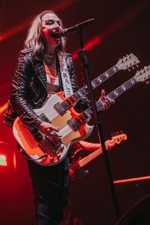 Halestorm performing in Vienna as the opening act for the Alter Bridge